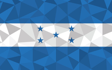 Low poly Honduras flag vector illustration. Triangular Honduran flag graphic. Honduras country flag is a symbol of independence.