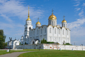 View of the Assumption Cathedral on a sunny August day. Vladimir, Golden Ring of Russia