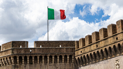San Angelo Castle, Italian Flag, Rome
