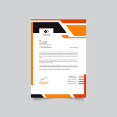 Professional Corporate Creative Black, Orange and Red Color Letterhead Template Design Vector Illustration