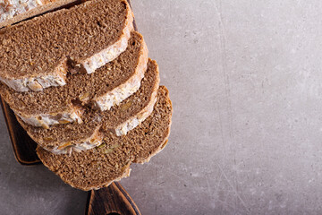 Rye seed homemade bread loaf