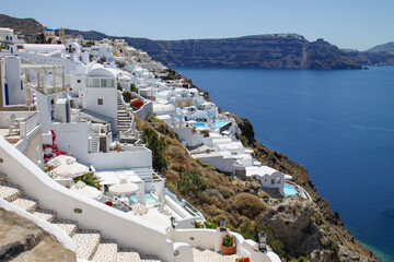 Fototapeta na wymiar Holidays to Santorini Greece