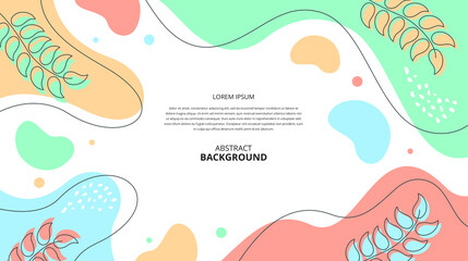 Abstract flat floral fluid shapes background.