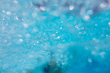 Beautiful water waves -  Splashed water wave in clean blue water, clean filtered water ready for drinking