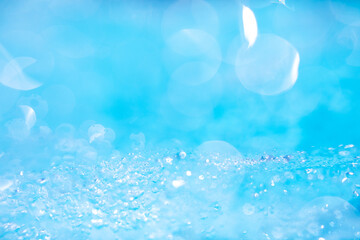 Beautiful water waves -  Splashed water wave in clean blue water, clean filtered water ready for drinking