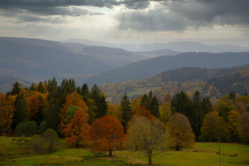 Blick vom Col da Menufosse in den Vogesen oberhalb von La Bresse