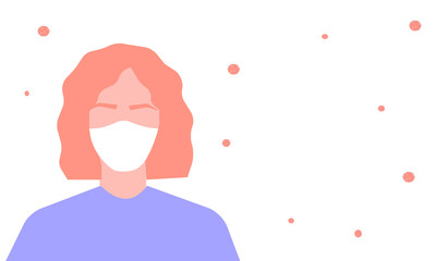 Young girl in a mask, vector graphics