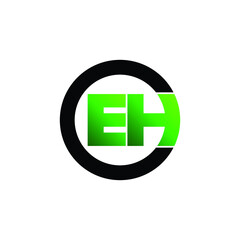 Letter EH circle logo design vector