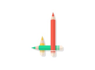J letter font made of multicolored pencils. Vector design element for logo, banner, posters, card, labels etc.