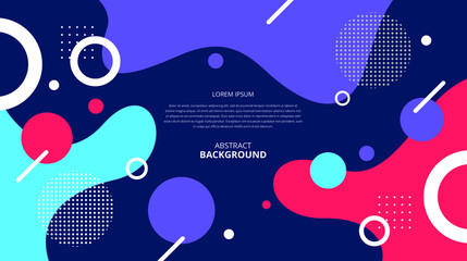 Obraz premium Abstract flat geometric fluid shapes dark background.