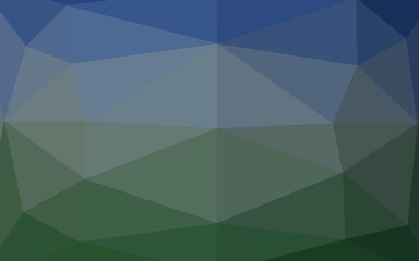 Dark Blue, Green vector abstract polygonal cover.