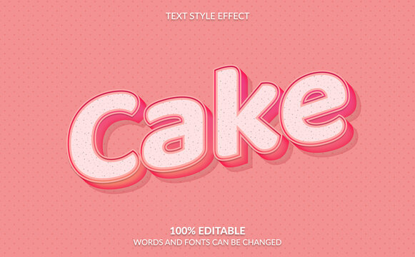 Editable Text Effect, Cake Text Style
