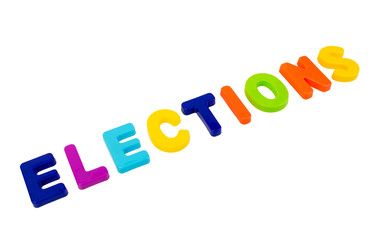 Text ELECTIONS on a white background.