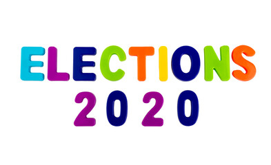 Text ELECTIONS 2020 on a white background.