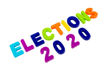 Text ELECTIONS 2020 on a white background.