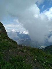 clouds over the mountains