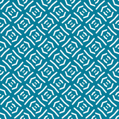 Fototapeta premium Vector seamless pattern texture background with geometric shapes, colored in blue, white colors.
