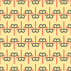 Vector seamless pattern texture background with geometric shapes, colored in yellow, red, dark grey colors.
