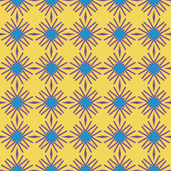 Vector seamless pattern texture background with geometric shapes, colored in yellow, blue, purple colors.