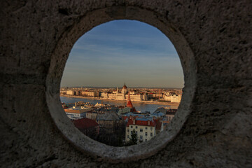 Nice view of the Palament in Budapest in the evening / day. beautiful view of Budapest from the...