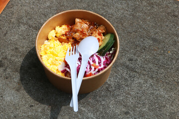 Delicious food on the table during the day.