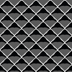 Fototapeta premium Vector seamless pattern texture background with geometric shapes, colored in black, grey, white colors.