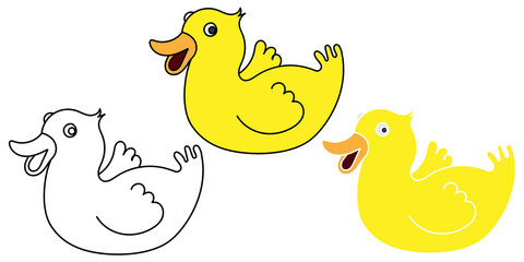 duck hand drawn design vector