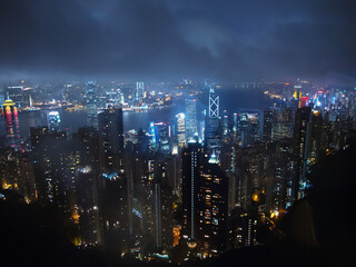 
landscape background, urban night buildings with views from above the mountains