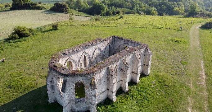 Vue en drone de la Chapelle Saint-Louis de Gu&eacute;my - Tournehem-sur-la-Hem, Pas-de-Calais, Hauts-de-France, France