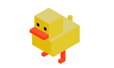 Obraz premium ブロックのアヒル