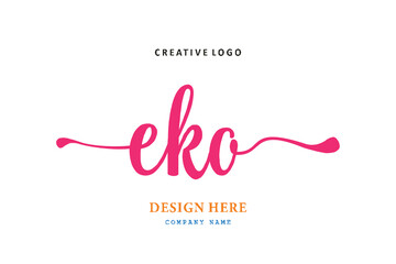 Obraz na płótnie Canvas EKO lettering logo is simple, easy to understand and authoritativePrint
