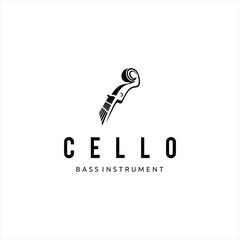 Cello or Bass Clef Instrument Logo Design Inspiration © quatrovio