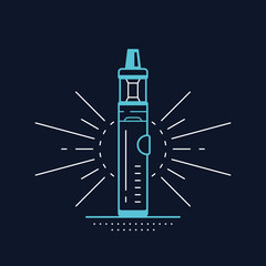 Vaping pen device kit and mod on dark background
