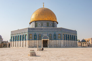 The Dome of the Rock from Al-Aqsa Mosque in Palestine