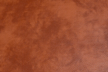Brown leather background - skin texture - upholstery material close-up photo