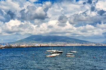 Fototapeta na wymiar golf of Naples and Vesuvius, Italy