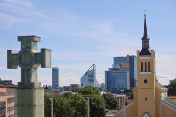 The Cross of Liberty in the center for Tallinn, Estonia