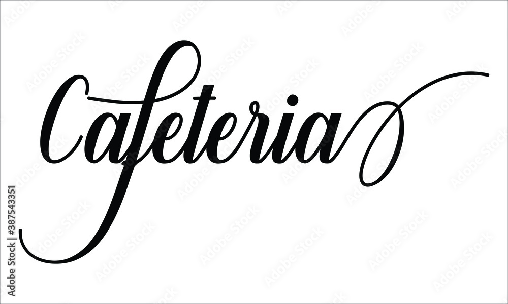Fototapete cafeteria script typography cursive calligraphy black text lettering cursive and phrases isolated on
