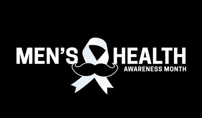 Men's Health Awareness Month Background Illustration with Ribbon