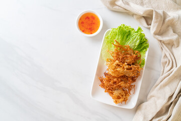 Fried Enoki Mushroom or Golden Needle Mushroom