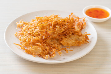 Fried Enoki Mushroom or Golden Needle Mushroom