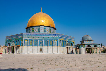 The Dome of the Rock from Al-Aqsa Mosque in Palestine