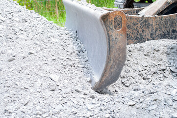 The front of the tractor at close range
