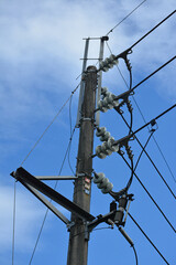 Electrical post with wires in Manila, Philippines