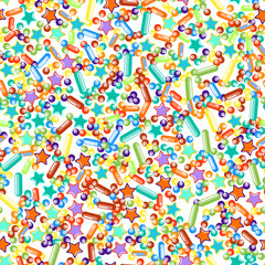 Sprinkles grainy. Seamless Pattern. Cupcake donuts