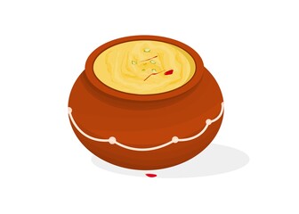Rabri or Rabdi indian Sweet Dish Food Vector