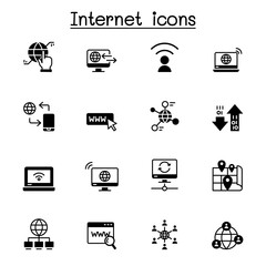 Internet technology icon set vector illustration graphic design