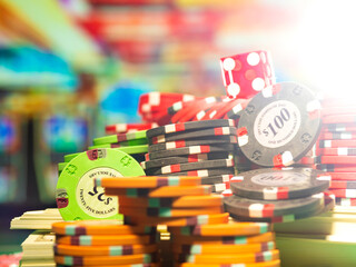 Casino Craps dice close up