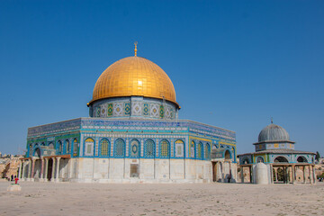 The Dome of the Rock from Al-Aqsa Mosque in Palestine