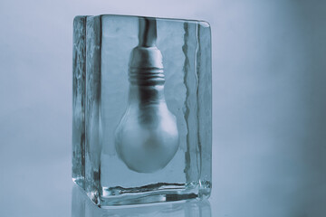 light bulb on blue background